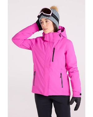 Mountain Warehouse 'Astro' Waterproof Insulated Hooded Outdoor Full Zip Winter Ski Jacket - Pink