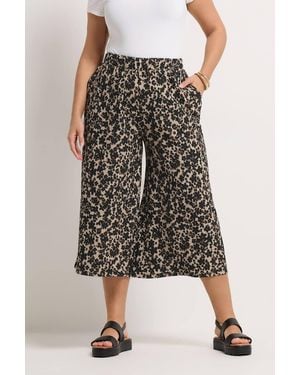 Yours Leopard Print Culottes - Brown