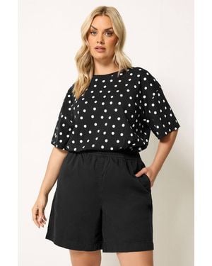 Yours Washed Denim Shorts - Black