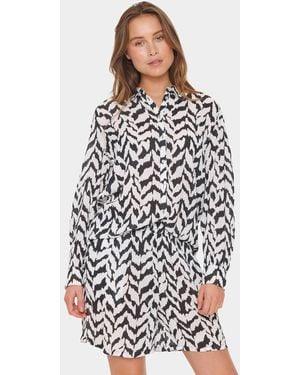 Saint Tropez Vegasz Printed Regular Fit Shirt - White