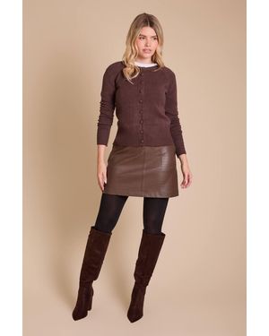 Dorothy Perkins Super Soft Button Through Stud Detail Cuff Cardigan - Natural