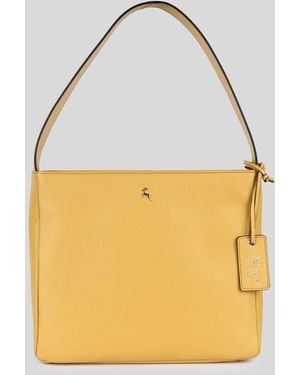 Ashwood Leather 'Capolavoro Veneziano' Real Leather Hobo Shoulder Bag - Yellow