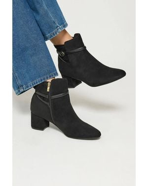 Long Tall Sally Buckle Detail Ankle Boots - Blue