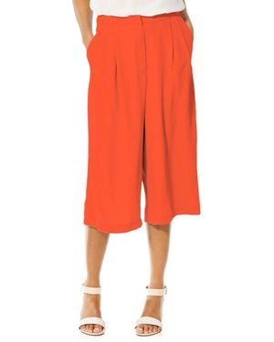 Cutie London Tailored Front Fasten Culottes W/ Pockets - Orange