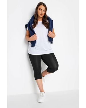Yours Control Cropped Leggings - Black