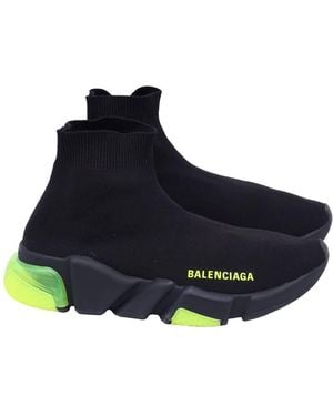 Balenciaga Preloved Speed Clear Sole Trainer Shoes - Blue