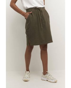 Kaffe Naya Knee Length Tie Waist Skirt - Green