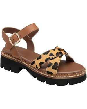 Ravel Leopard-Print Leather 'Darras' Sandals - Brown