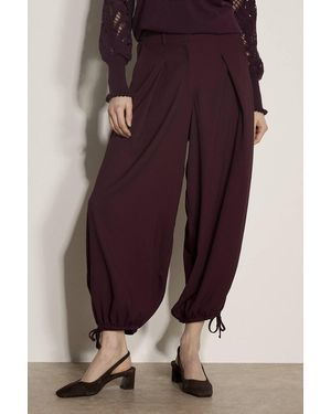 Apricot Wide-Leg Balloon Trousers - Purple
