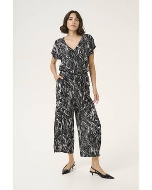 Kaffe Kamira V-Neck Jumpsuit - Black