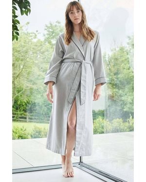British Boxers 'Armoury' Herringbone Cotton Twill Dressing Gown - Green
