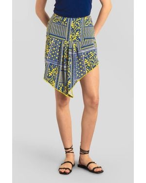 Enorsia Princess Patch Printed Jersey Skirt - Blue