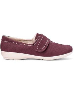 Hotter Wide Fit 'Toasty' Slippers - Purple