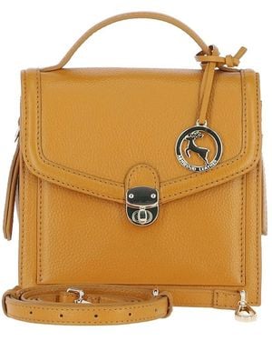 Ashwood Leather Compact Handbag W/ Detachable Crossbody Strap - Yellow