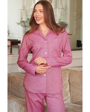 British Boxers Herringbone" Brushed Cotton Pyjama Set - Pink