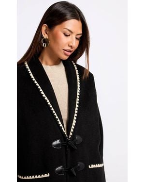 Little Mistress Contrast Stitch Trim Jacket - Black