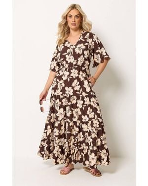 Yours Floral Tiered Maxi Dress - White
