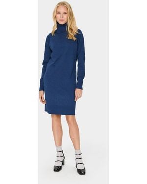 Saint Tropez Milasz Rollneck Long Sleeve Knit Dress - Blue