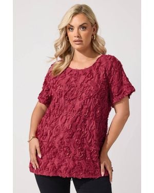 Yours Textured Abstract Blouse