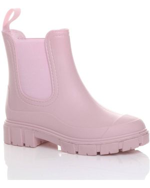 AJVANI Low Heel Chelsea Ankle Boots Wellingtons Wellies - Pink