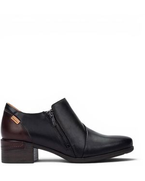 Infinity Leather Leather Low Heel Shoes - Black