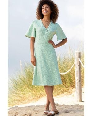 Kite Highcliffe Jersey Wrap Dress Dinky Ditsy - Green