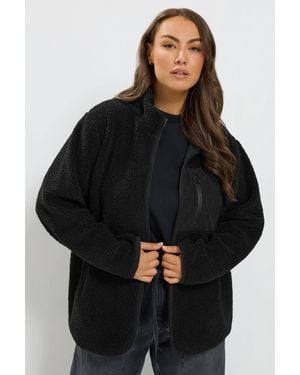 Yours Borg Fleece Jacket - Black