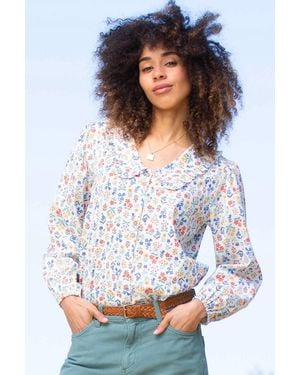 Kite Crendell Dolly Collar Twill Blouse - White