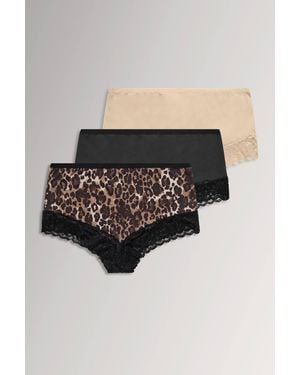 Yours Leopard Lace Full Briefs - Natural