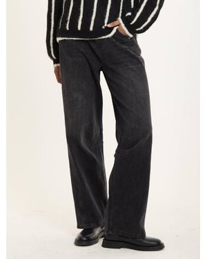 Liquorish Relaxed Fit Jeans - Black