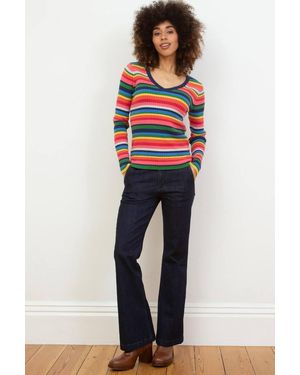Kite Folke Flare Stretch Denim Jeans - Blue
