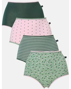 British Boxers Pack Of Four "Juniper" Bamboo Full Briefs - Green