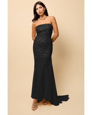 Little Mistress Rowena Embellished Maxi Dress - Black