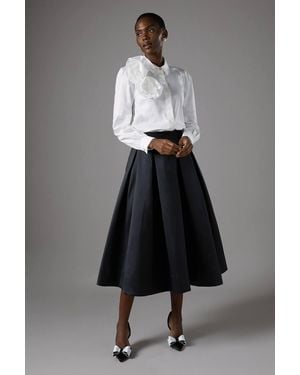 Coast Twill Full Volume Skirt - Grey