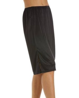 CAMILLE Classic 24" Cling Resistant Under Skirt Half Slip - Black