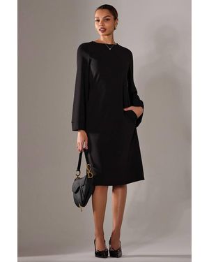 Jolie Moi Midi A Line Dress - Black