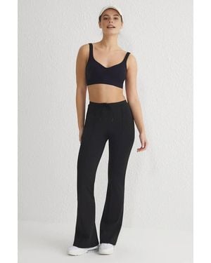 WOVCOR Seam Detail Drawstring Flared Scuba Knit Joggers - Blue