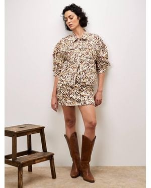 Apricot Ikat Denim Jacket - Natural