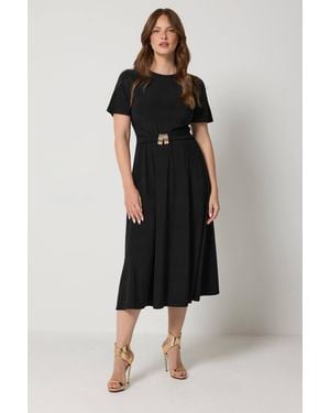 Star by Julien MacDonald Metal Belt Midi Dress - Black