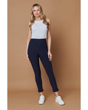 Izabel London High Waist Fleece Lined Leggings - Blue
