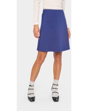 Saint Tropez Kaileen Mid-Thigh Length A-Line Skirt - Blue