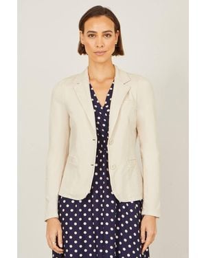 Yumi' Stretch Cotton Blazer - Blue