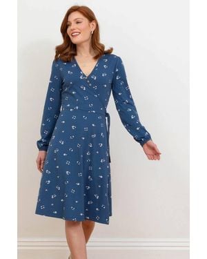 Kite Highcliffe Jersey Wrap Dress Forage Floral - Blue