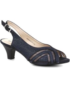 Pavers Sling-Back Evening Heels - Blue