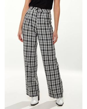 Liquorish Checked Trousers - Black