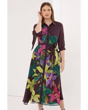 Star by Julien MacDonald Flower Printed Shirt Dress - Brown