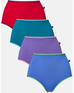 British Boxers "Lucky Dip" Four Pack Full Briefs - Blue
