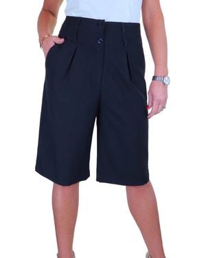 Paulo Due Tailored Wide Leg Knee Shorts - Blue