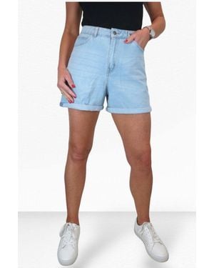 Paulo Due Relaxed Mom Fit Denim Jean Shorts - Blue