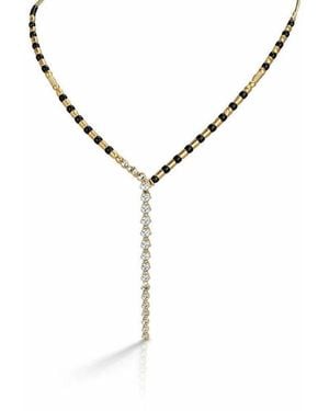 The Colourful Aura Dokiya-Style Mangalsutra Necklace, -Tone Metal W/ Zircon Stones - Metallic